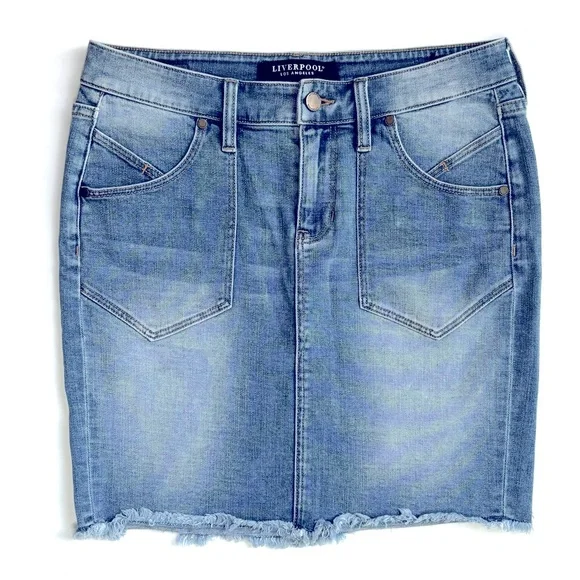 LIVERPOOL‎ Los Angeles Stretch Denim Mini Skirt in Nashville Size 27 / 4 - Picture 2 of 7